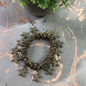 Gold Tone Starfish Stretchy Bracelet